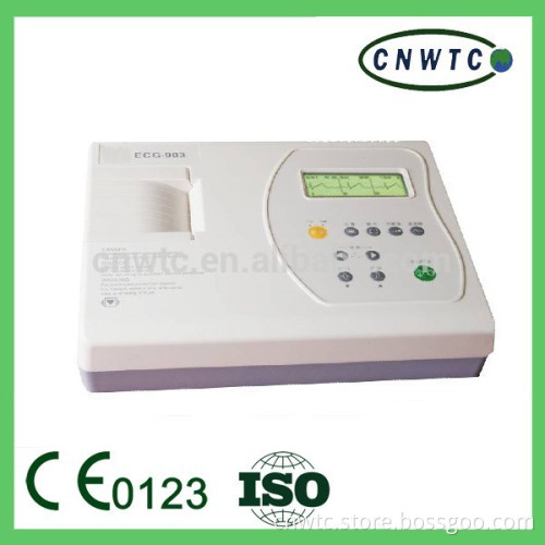 Large LCD auto report three channel ecg machine